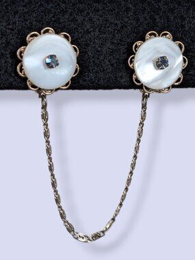 V. Mother of Pearl & AB Crystal Sweater Clip